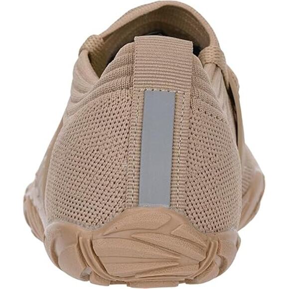 New Joomra Womens Size 11.5 Tan Mesh Lace Up Barefoot Wide Toe Box Sport Shoes - Picture 3 of 6